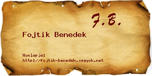 Fojtik Benedek névjegykártya