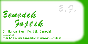 benedek fojtik business card